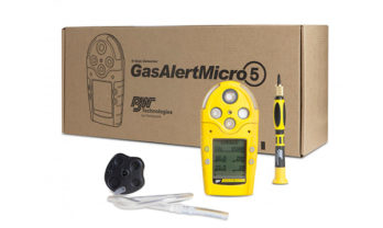 Detector de gás GasAlert Micro 5 Series com mangueira e chave.