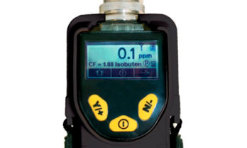 Display do detector de gás ppbRAE 3000.